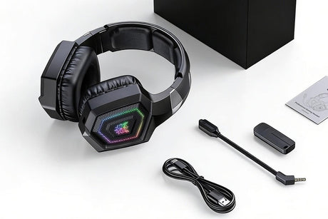 2.4GHz Wireless Gaming Headset with Flip Microphone for PC-Black