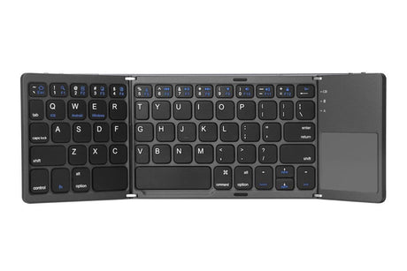Foldable Bluetooth Keyboard with Touchpad Full-Size Travel Keyboards for Windows iOS Android-USB-B Interface
