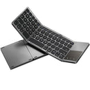 Foldable Bluetooth Keyboard with Touchpad Full-Size Travel Keyboards for Windows iOS Android-USB-B Interface