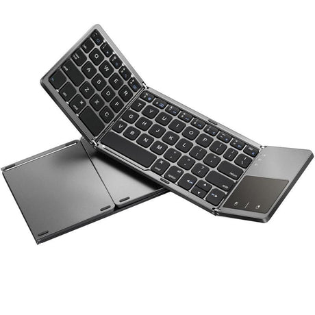 Foldable Bluetooth Keyboard with Touchpad Full-Size Travel Keyboards for Windows iOS Android-USB-B Interface
