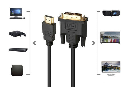 HDMI to DVI-D 24+1 Pin Digital Cable Lead for HDTV PS3 PS4 Switch 360 TV
