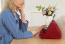 Tablet Holder Multi Angle Lazy Holder Stand with 2 Pockets for Bed Desk-Wine Red