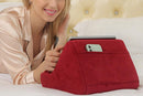 Tablet Holder Multi Angle Lazy Holder Stand with 2 Pockets for Bed Desk-Wine Red