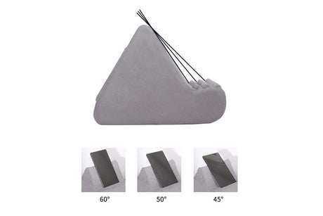 Tablet Holder Multi Angle Lazy Holder Stand with 2 Pockets for Bed Desk-Grey