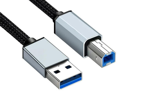 USB to USB 2.0 Printer Cable 1.5m Braided Cord for Scanner