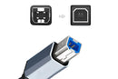 USB to USB 2.0 Printer Cable 1.5m Braided Cord for Scanner