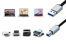 USB to USB 2.0 Printer Cable 1.5m Braided Cord for Scanner