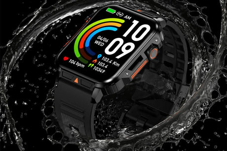 Military Smart Watch 1.95-Inch Fitness Tracker with Heart Rate Sleep Monitor 100 Sports Modes Activity Tracker-Black