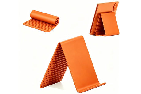 Portable Silicone Phone Stand Desk Holder for Office Travel Airplane-Orange