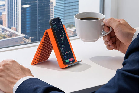 Portable Silicone Phone Stand Desk Holder for Office Travel Airplane-Orange