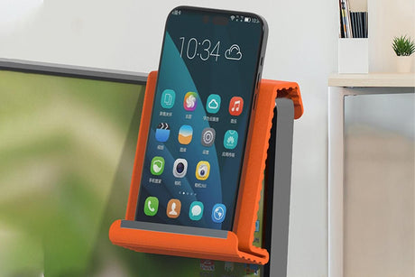 Portable Silicone Phone Stand Desk Holder for Office Travel Airplane-Orange