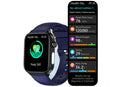 Smart Watch 1.96-Inch ECG Fitness Tracker with Heart Rate Blood Oxygen Blood Glucose Uric Acid and Blood Lipid 100 Sports Modes Activity Tracker-Blue