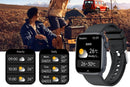 Smart Watch 1.85-Inch Fitness Watch with Heart Rate Noninvasive Blood Sugar Monitor HRV Detection Body Temperature SOS Call Activity Tracker-Black