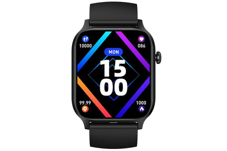 Smart Watch 1.85-Inch Fitness Watch with Heart Rate Sleep Monitor Blood Oxygen Blood Pressure Activity Tracker-Black