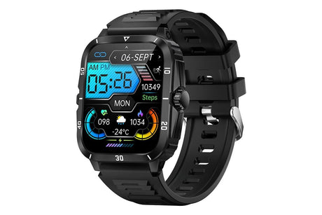 Waterproof Smartwatch for Men Android iOS Phones Smart Watch Fitness Tracker 1.96 Inch Heart Rate Sport Pedometer Sleep Digital Step Activity Monitor-Black Silver