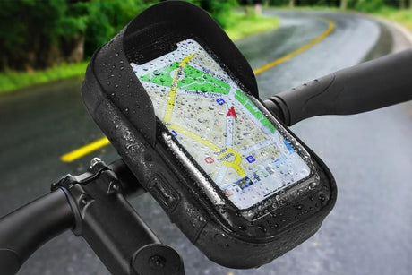 Waterproof Bike Phone Holder Fully Enclosed Touch Sensitive Phone Mount-Black