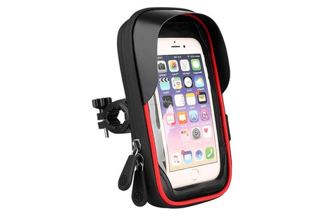 Waterproof Bike Phone Holder Fully Enclosed Touch Sensitive Phone Mount-Red