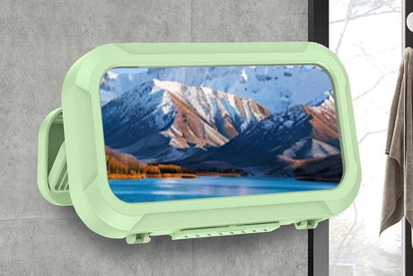 Waterproof Anti-Fog Rotating Shower Phone Holder for Bathroom-Light Green