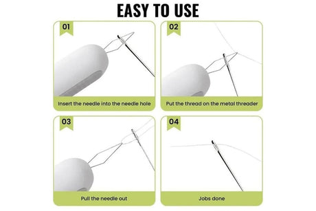 2-In-1 Needle Threader Seam Ripper Kit Thread Remover Sewing Ripper Tool-Light Grey