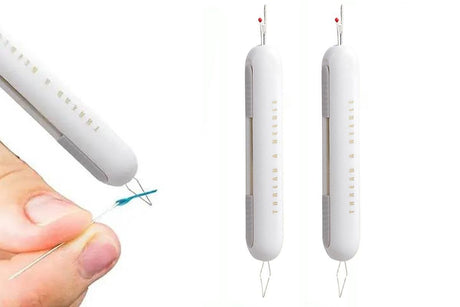 2-In-1 Needle Threader Seam Ripper Kit Thread Remover Sewing Ripper Tool-Light Grey