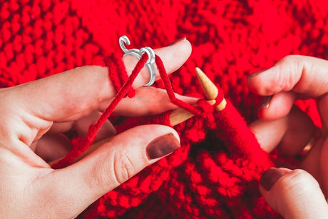 2Pcs Knitting Crochet Loop Ring for Fingers 2Pcs Knitting Yarn Guide Finger Holder-Style 2