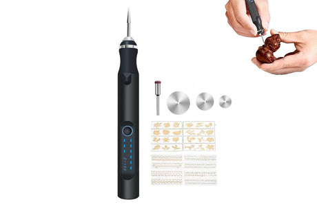 Electric Micro Engraver Pen DIY Engraving Tool Kit Cordless Portable Rechargeable Engraving Pen-Black