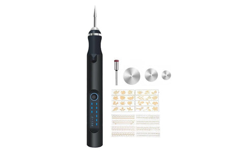 Electric Micro Engraver Pen DIY Engraving Tool Kit Cordless Portable Rechargeable Engraving Pen-Black