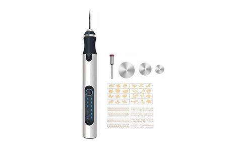 Electric Micro Engraver Pen DIY Engraving Tool Kit Cordless Portable Rechargeable Engraving Pen-Silver