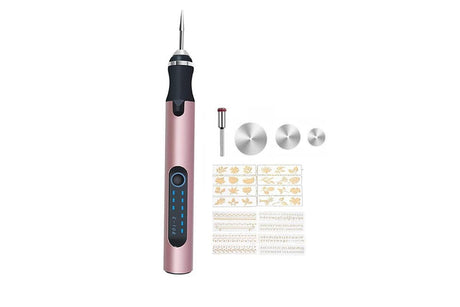 Electric Micro Engraver Pen DIY Engraving Tool Kit Cordless Portable Rechargeable Engraving Pen-Pink