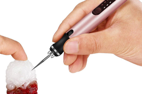 Electric Micro Engraver Pen DIY Engraving Tool Kit Cordless Portable Rechargeable Engraving Pen-Pink