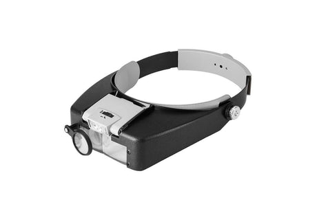 Head Mount Magnifying Glasses With LED Light For Jewelry Arts Crafts And Close Work-Gray