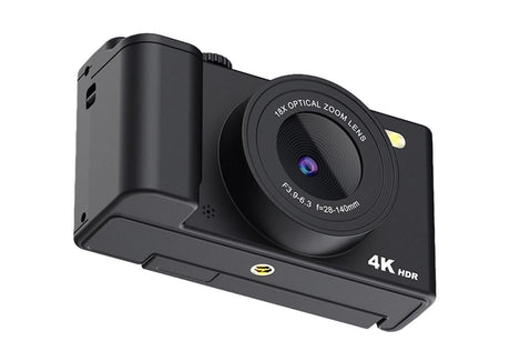 4K Digital Camera Flip Screen Autofocus for Vlogging Photography Beginners-Black