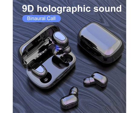 True Wireless Earbuds - Stereo Sound - Sports Bluetooth 5.0 - Black