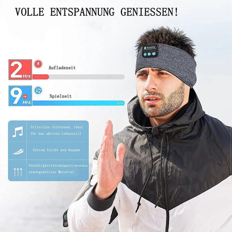 Sleep Headphones Wireless Bluetooth Sports Headband Headphones with Ultra-thin HD Stereo Speakers