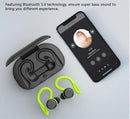 Sport In-Ear TWS Headphone True Wireless Bluetooth 5.0 Sports Earbuds, IPX7 Waterproof Stereo Sound, Built-in Mic Earphones Green