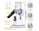 Kitchen Multifunction Vegetable Food Slicer Manual Rotary Drum Grater Chopper WHITE