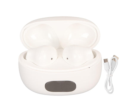 Bluetooth Translator Earbuds Noise Reduction 74 Languages 70 Accents Wireless with Digital Display White