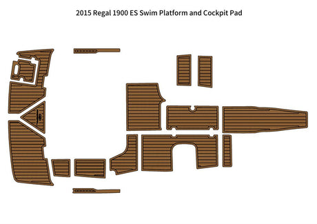 2015 Regal 1900 ES Swim Platform Cockpit Boat EVA Faux Foam Teak Deck Floor Pad SeaDek MarineMat Gatorstep Style Self Adhesive