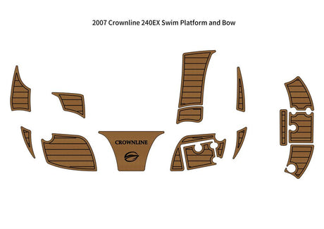 2007 Crownline 240EX Swim Platform Bow Boat EVA Faux Foam Teak Deck Floor Pad SeaDek MarineMat Gatorstep Style Self Adhesive