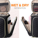 Travel Makeup Bag with Handle — Large Multi-Compartment Cosmetic Organizer, Portable Toiletry Bag for Women