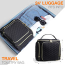Travel Makeup Bag with Handle — Large Multi-Compartment Cosmetic Organizer, Portable Toiletry Bag for Women