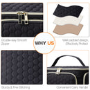 Travel Makeup Bag with Handle — Large Multi-Compartment Cosmetic Organizer, Portable Toiletry Bag for Women