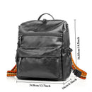 Black Fashionable Large-Capacity Women's Backpack - Waterproof, Durable, High-Quality PU Leather - Travel Backpack - Vintage-Style PU Leather Backpack
