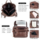 Brown Fashionable Large-Capacity Women's Backpack - Waterproof, Durable, High-Quality PU Leather - Travel Backpack - Vintage-Style PU Leather Backpack