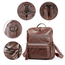 Brown Fashionable Large-Capacity Women's Backpack - Waterproof, Durable, High-Quality PU Leather - Travel Backpack - Vintage-Style PU Leather Backpack