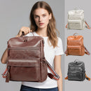Brown Fashionable Large-Capacity Women's Backpack - Waterproof, Durable, High-Quality PU Leather - Travel Backpack - Vintage-Style PU Leather Backpack