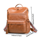 Coffee Fashionable Large-Capacity Women's Backpack - Waterproof, Durable, High-Quality PU Leather - Travel Backpack - Vintage-Style PU Leather Backpack