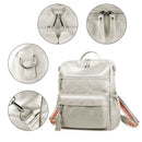 Grey Fashionable Large-Capacity Women's Backpack - Waterproof, Durable, High-Quality PU Leather - Travel Backpack - Vintage-Style PU Leather Backpack
