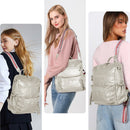Grey Fashionable Large-Capacity Women's Backpack - Waterproof, Durable, High-Quality PU Leather - Travel Backpack - Vintage-Style PU Leather Backpack
