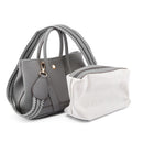 Women's shoulder bag, women's wallet, vintage handbag-Lead Grey,Small